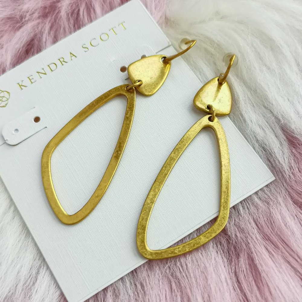 Kendra Scott Vintage Gold Kira Drop Earrings - Picture 2 of 3